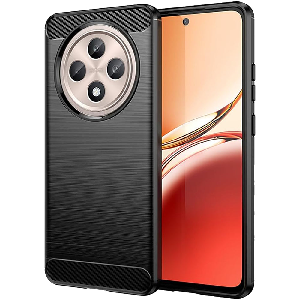 Oppo Reno 12F Slim Fit Case Tough Gel TPU Rubber Cover BLACK