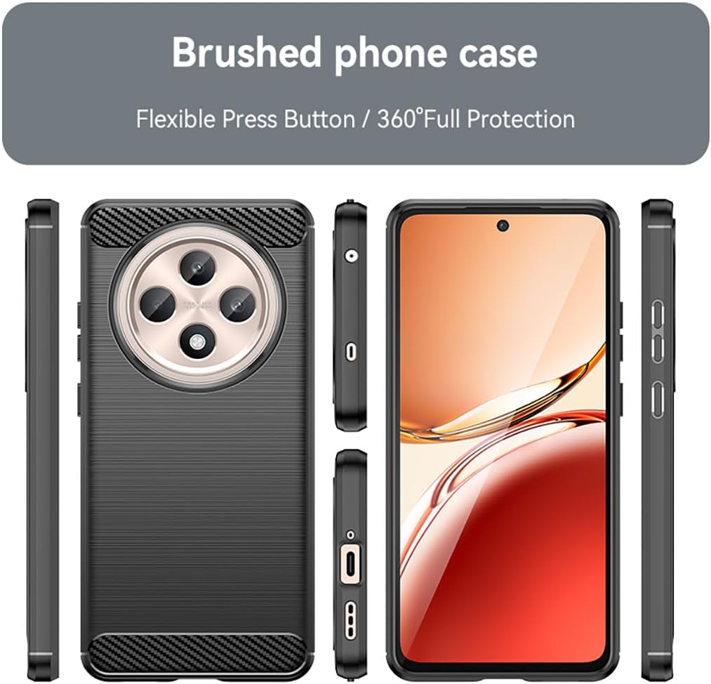Oppo Reno 12F Slim Fit Case Tough Gel TPU Rubber Cover BLACK