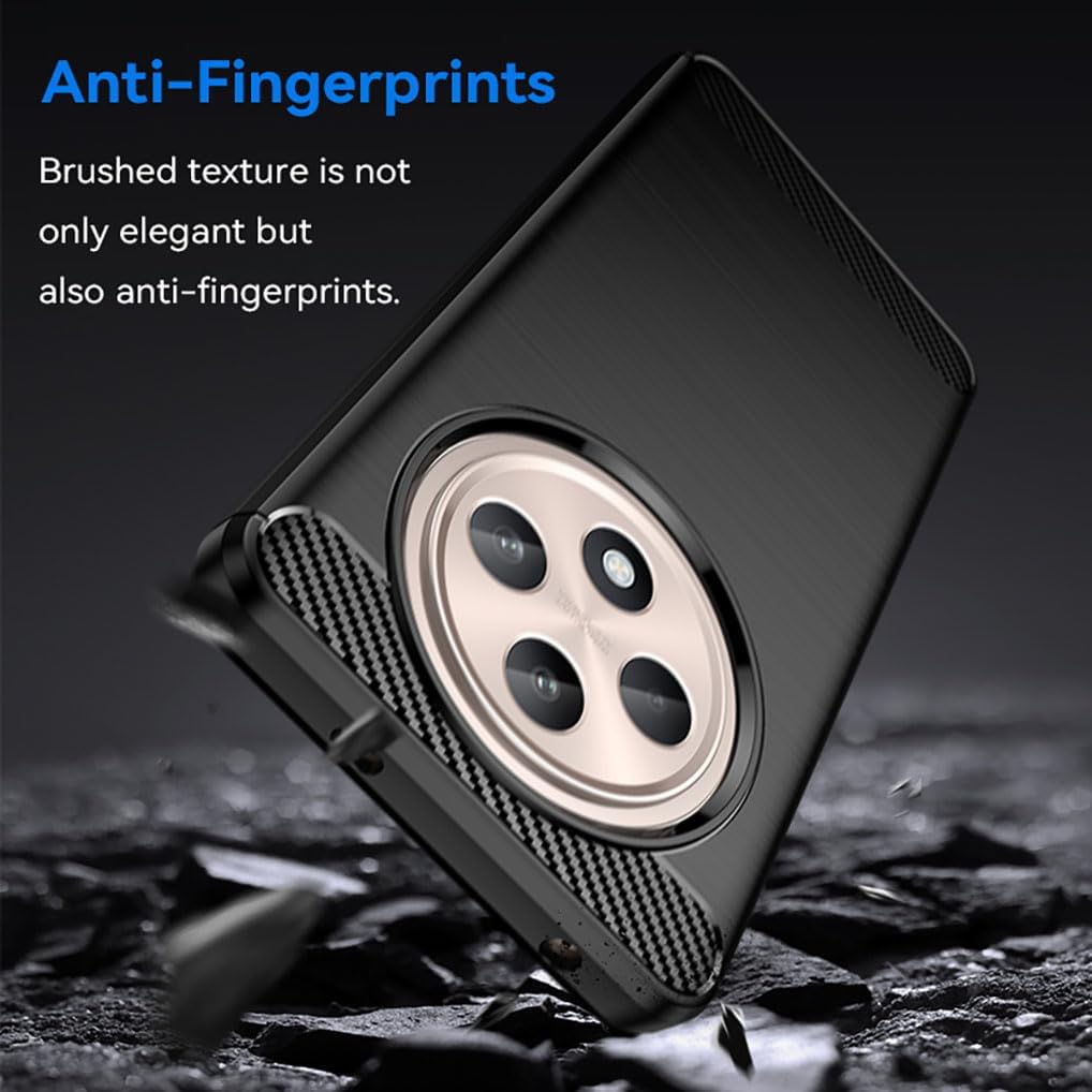 Oppo Reno 12F Slim Fit Case Tough Gel TPU Rubber Cover BLACK