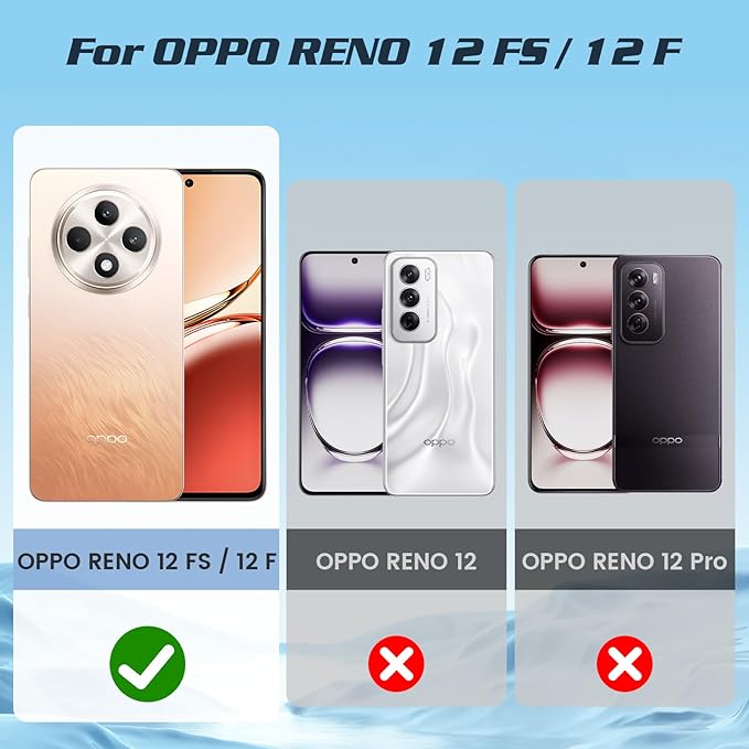 Oppo Reno 12F Rugged Shockproof Case Kickstand Card Cover BLUE