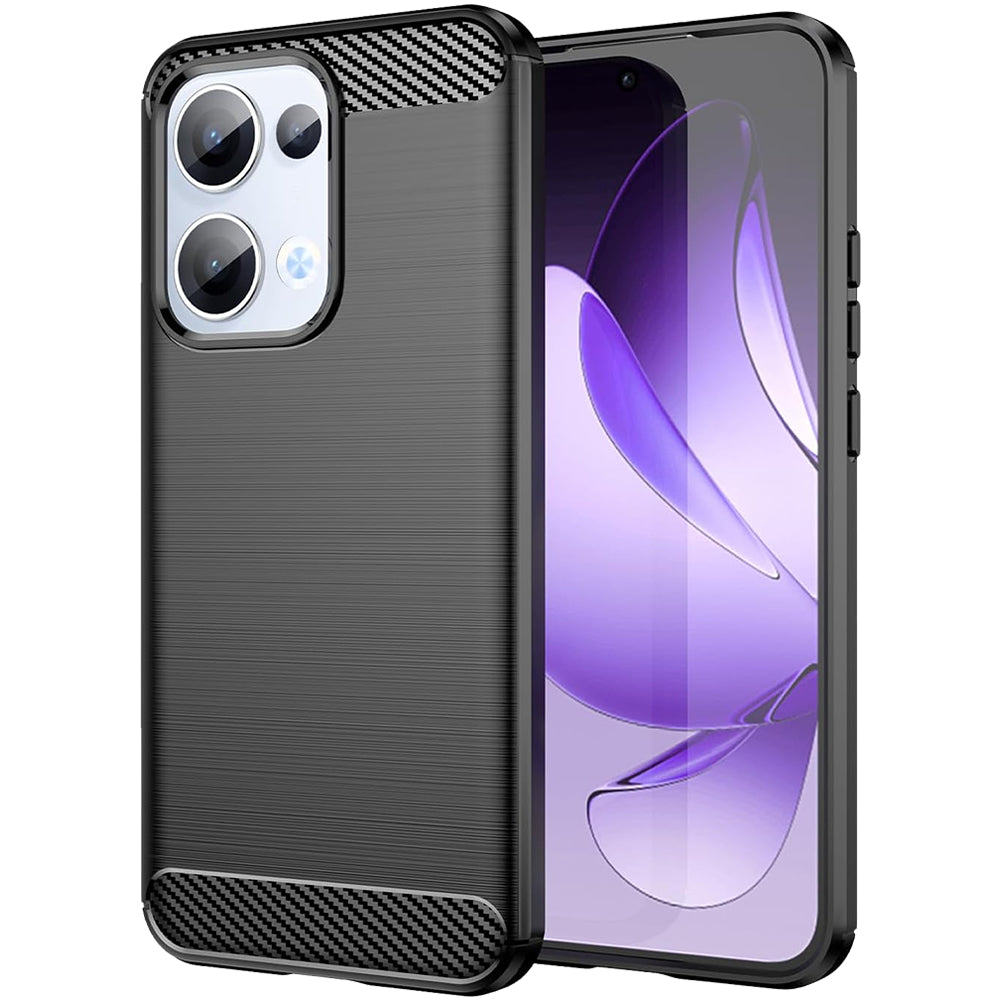 Oppo Reno 13 Slim Fit Case Tough Gel TPU Rubber Cover BLACK