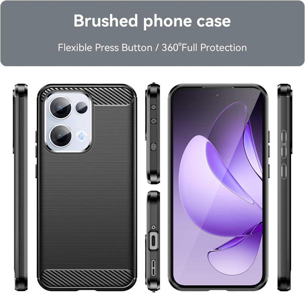 Oppo Reno 13 Slim Fit Case Tough Gel TPU Rubber Cover BLACK