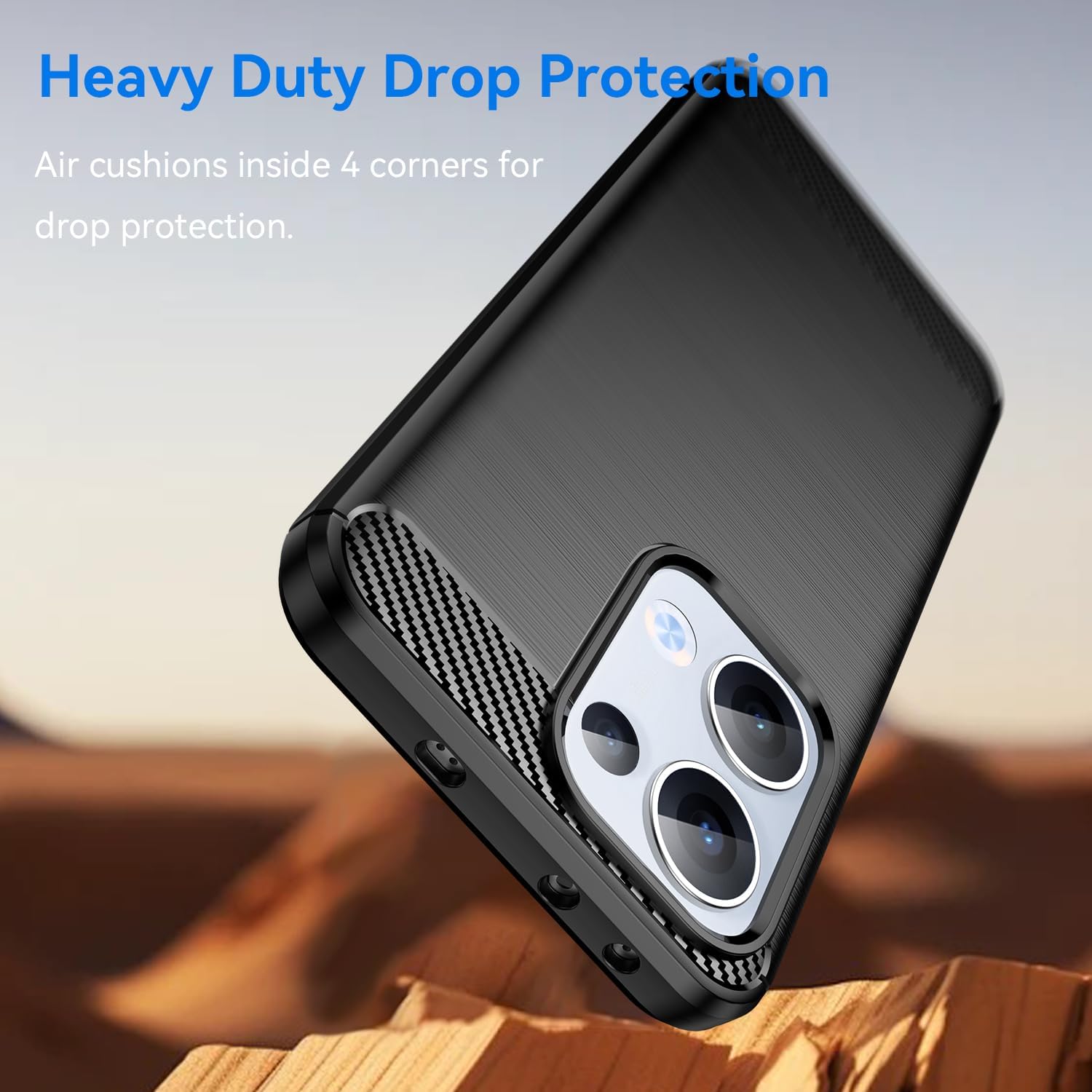 Oppo Reno 13 Slim Fit Case Tough Gel TPU Rubber Cover BLACK
