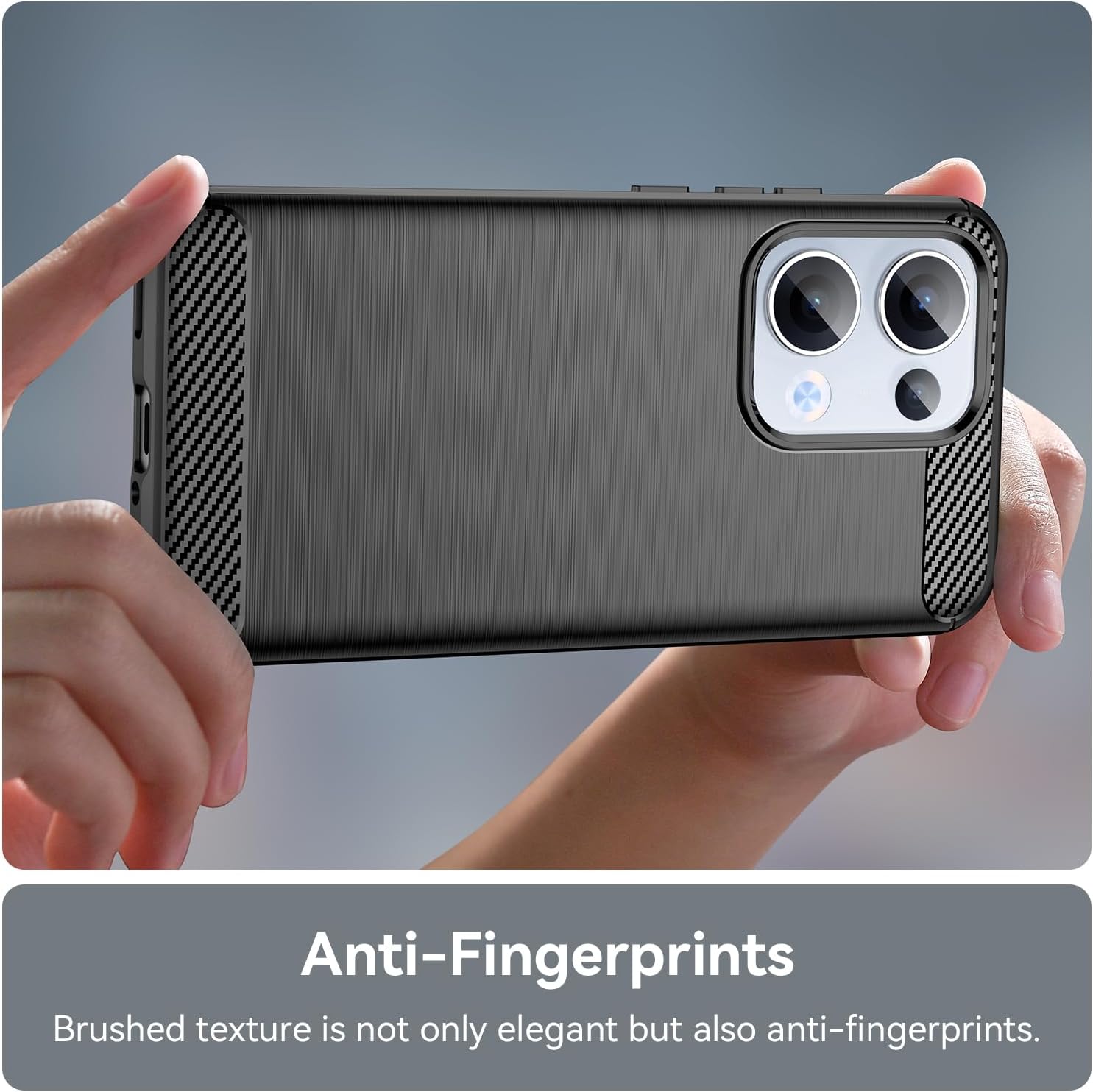 Oppo Reno 13 Slim Fit Case Tough Gel TPU Rubber Cover BLACK