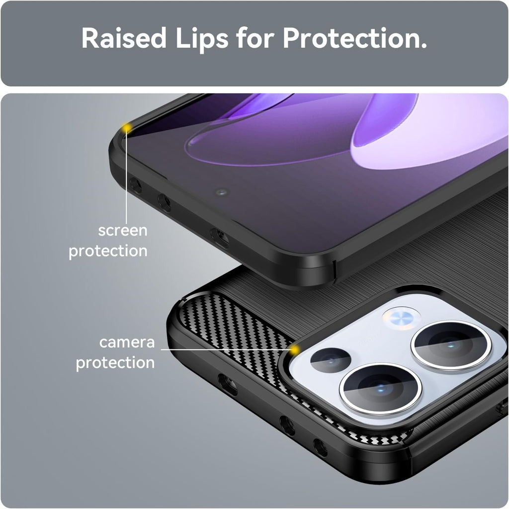 Oppo Reno 13 Slim Fit Case Tough Gel TPU Rubber Cover BLACK