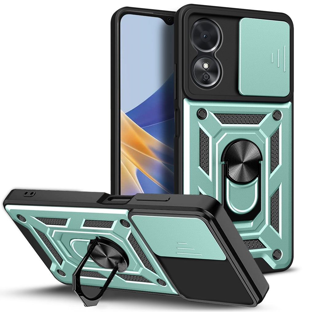 Oppo A17 Tough Case Shockproof Kickstand Cover GREEN