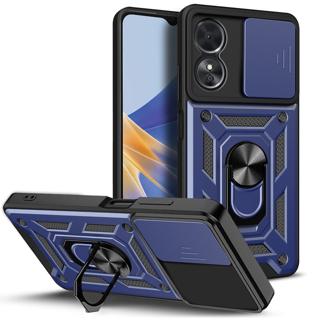 Oppo A17 Tough Case Shockproof Kickstand Cover BLUE