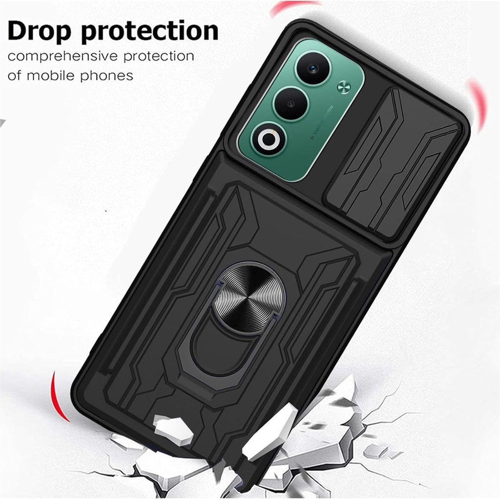 Oppo A5 2025 Rugged Shockproof Case Kickstand Card Cover PINK