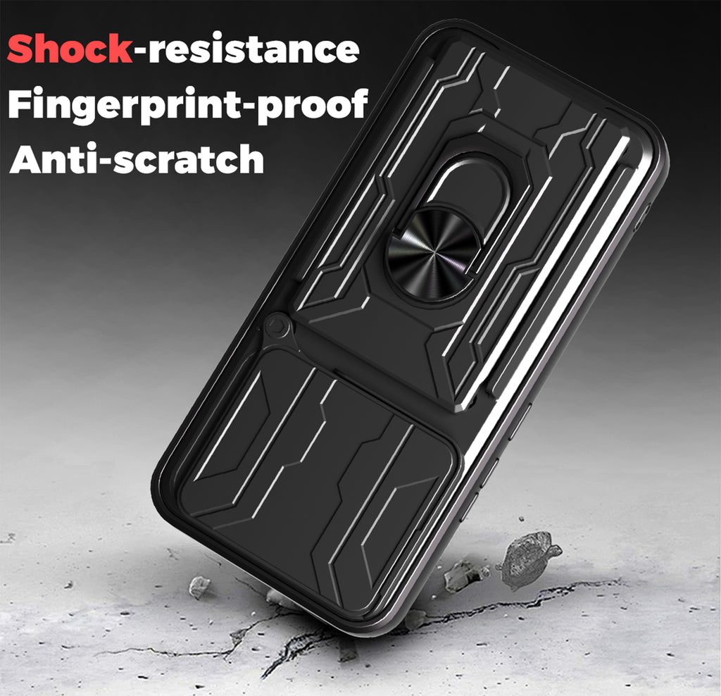 Oppo A5 Pro Rugged Shockproof Case Kickstand Card Cover BLACK