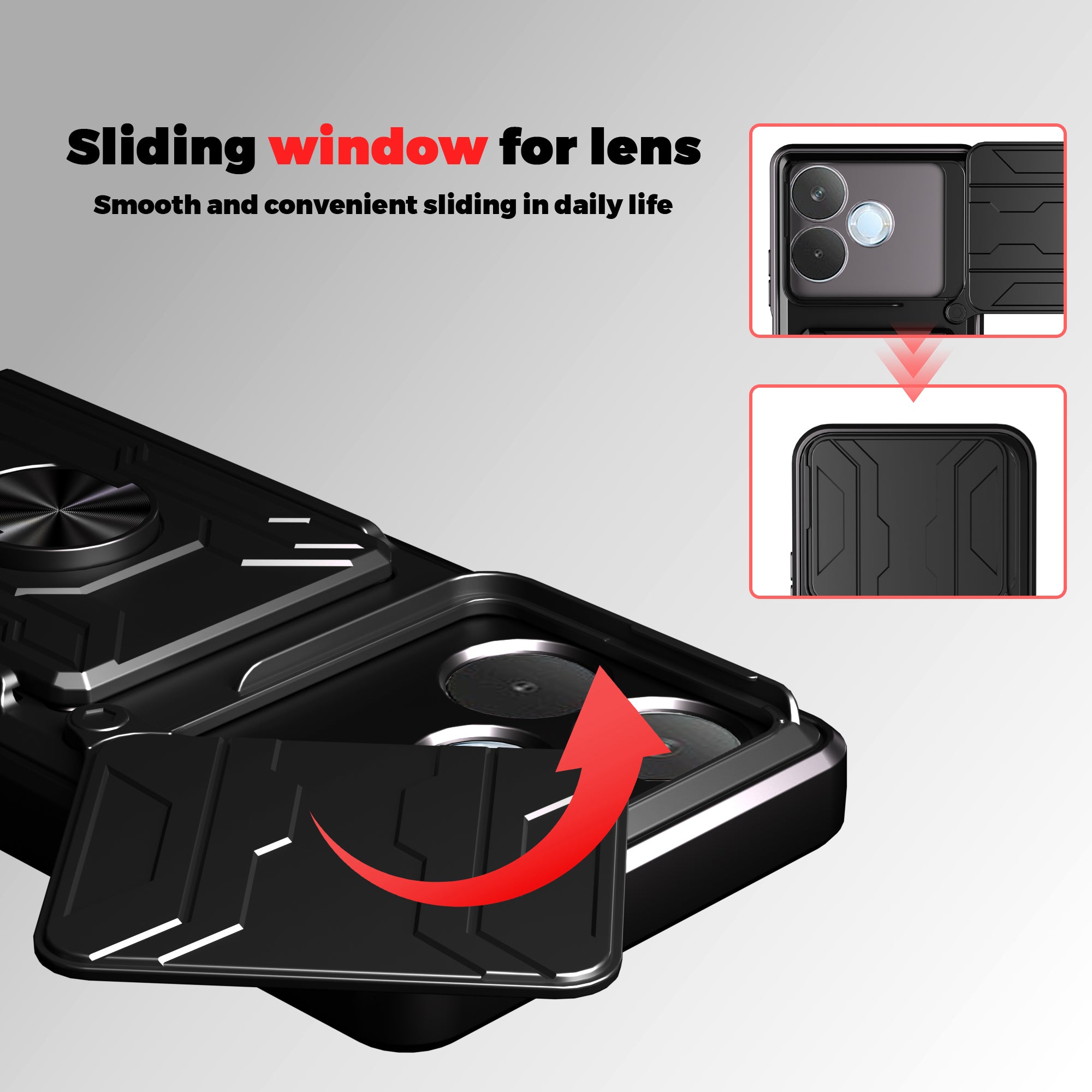 Oppo A5 Pro Rugged Shockproof Case Kickstand Card Cover BLACK
