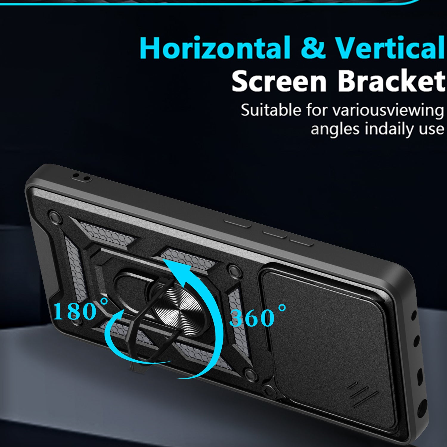 Oppo A5 Pro Tough Case Shockproof Kickstand Cover BLACK