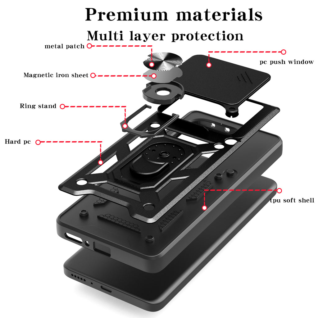 Oppo A5 Pro Tough Case Shockproof Kickstand Cover BLACK
