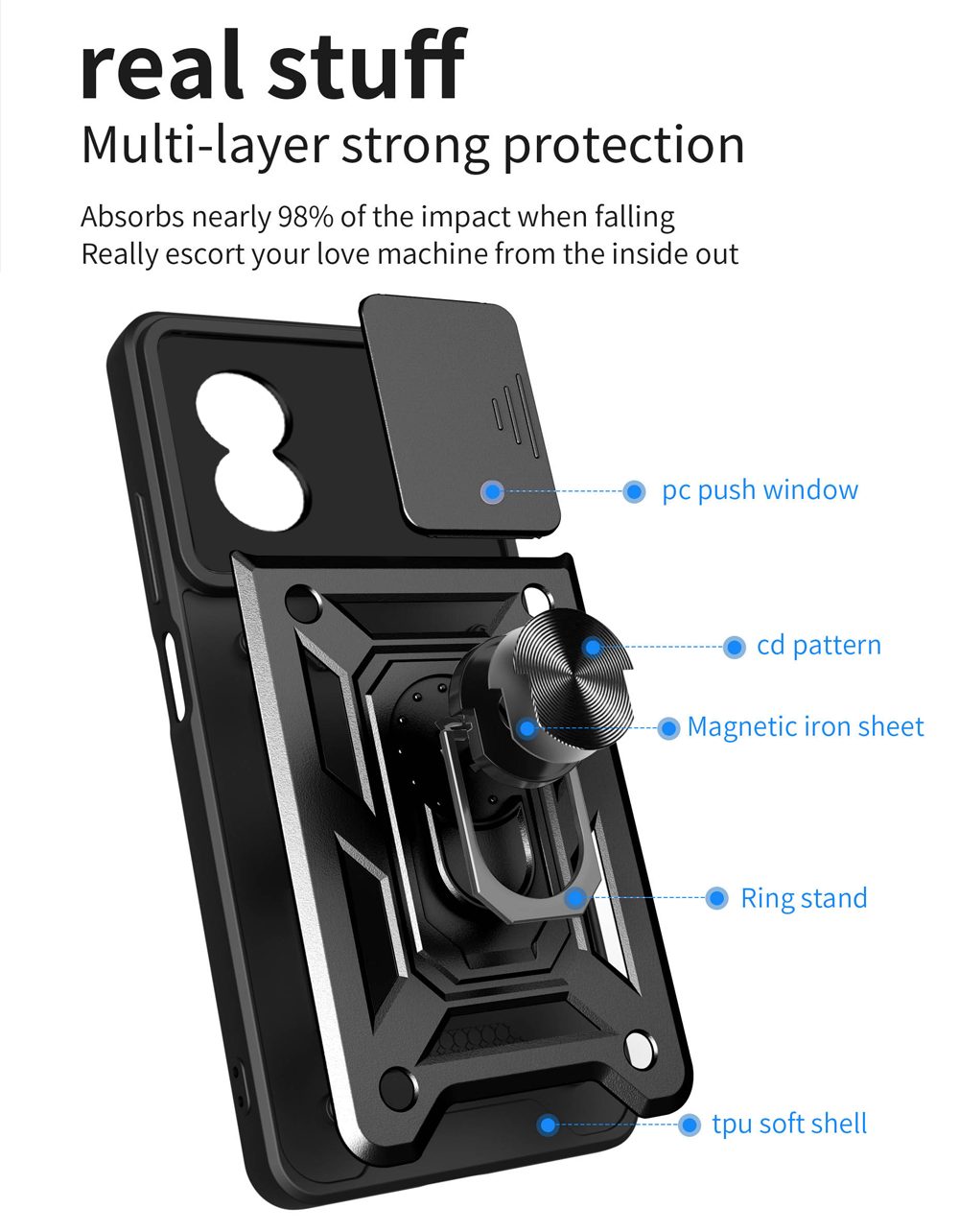 Oppo A60 4G Tough Case Shockproof Kickstand Cover PINK