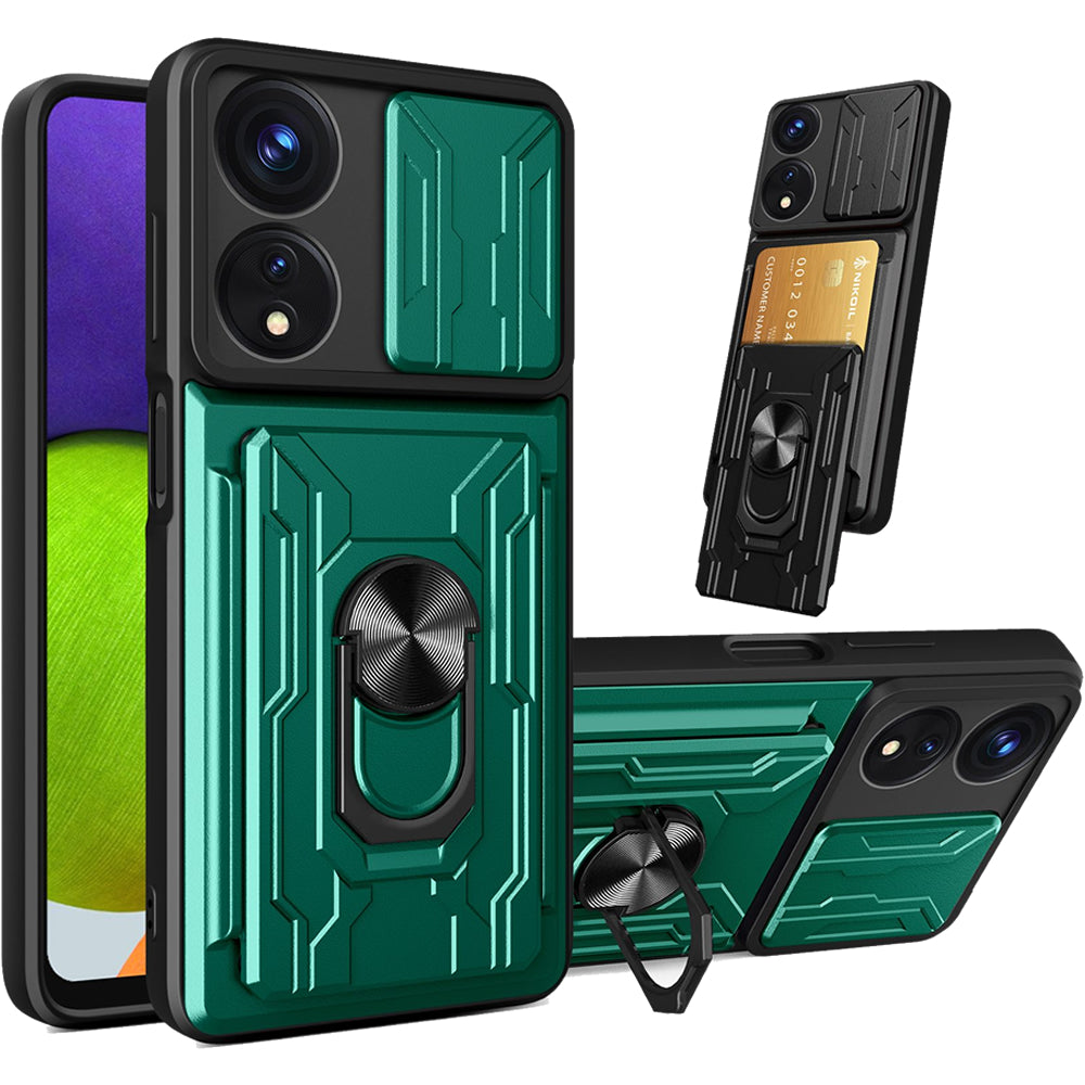 Oppo A78 4G Rugged Shockproof Case Kickstand Card Cover GREEN