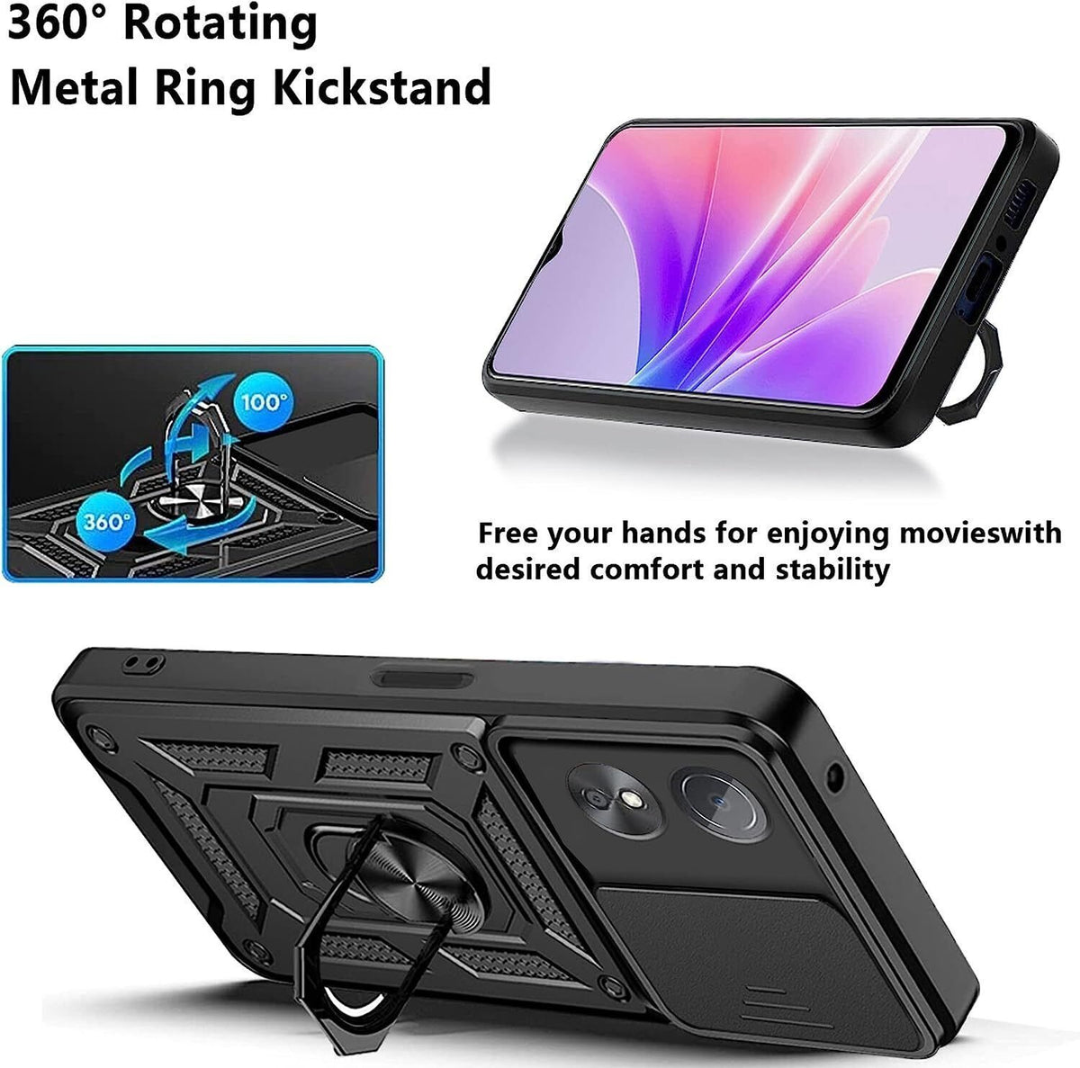 Oppo A78 4G Tough Case Shockproof Kickstand Cover RED