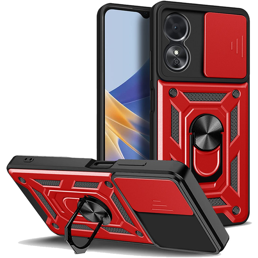 Oppo A78 4G Tough Case Shockproof Kickstand Cover RED