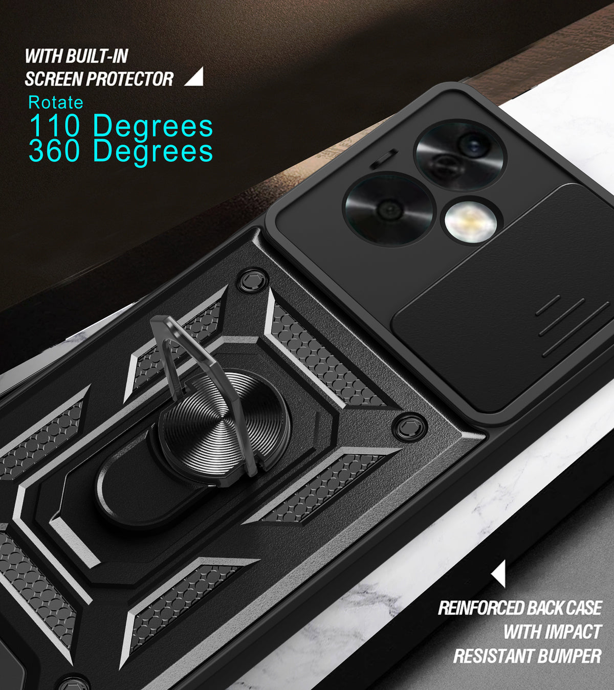 Oppo A79 Tough Case Shockproof Kickstand Cover BLUE