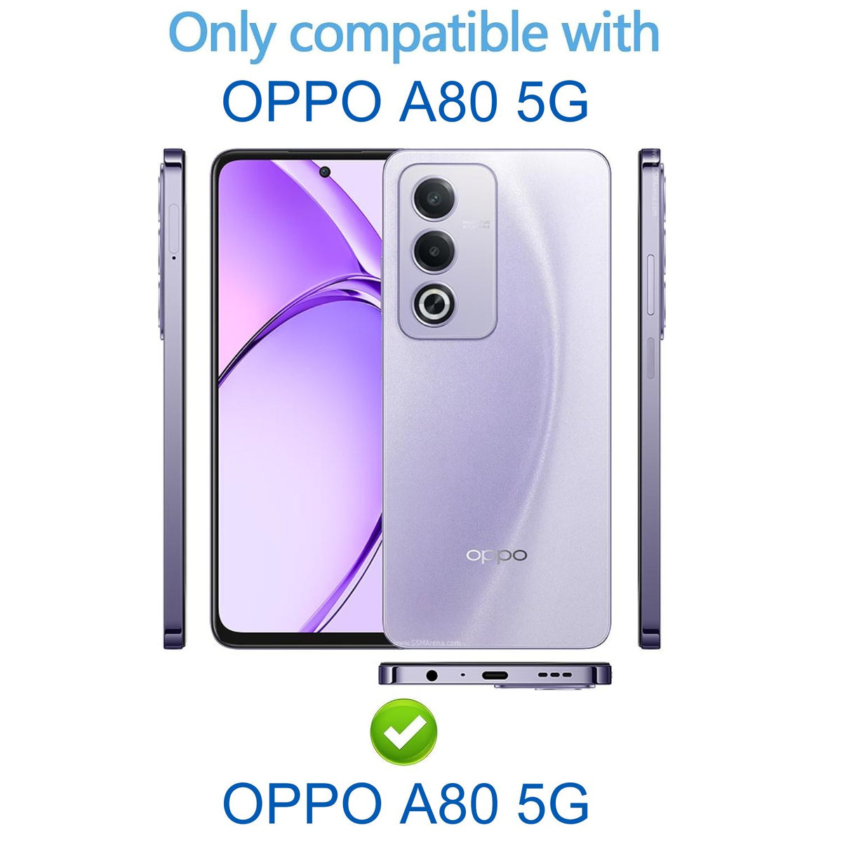 Oppo A80 Slim Fit Case Tough Gel TPU Rubber Cover BLACK
