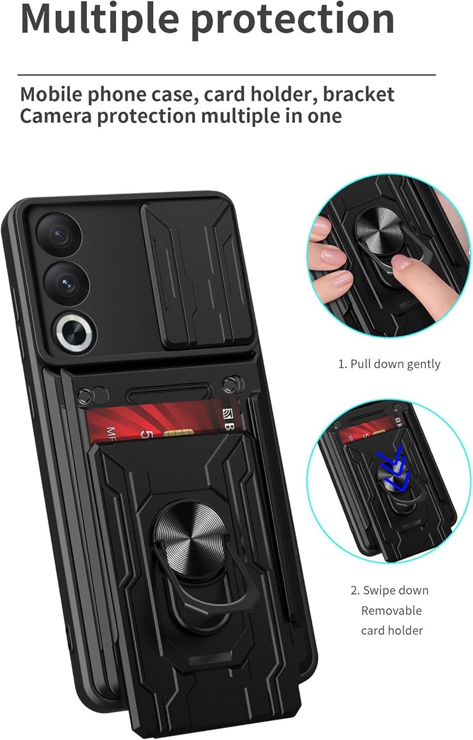 Oppo A80 Rugged Shockproof Case Kickstand Card Cover GREEN