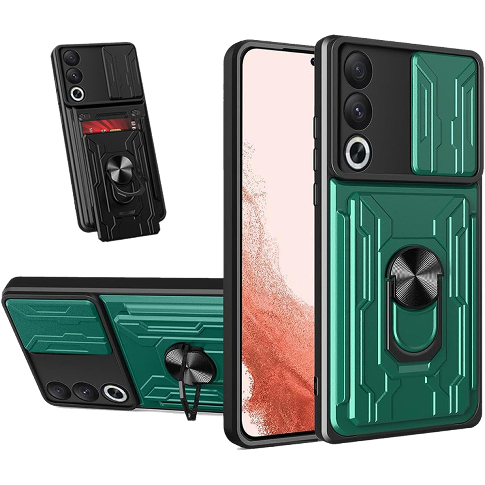 Oppo A80 Rugged Shockproof Case Kickstand Card Cover GREEN