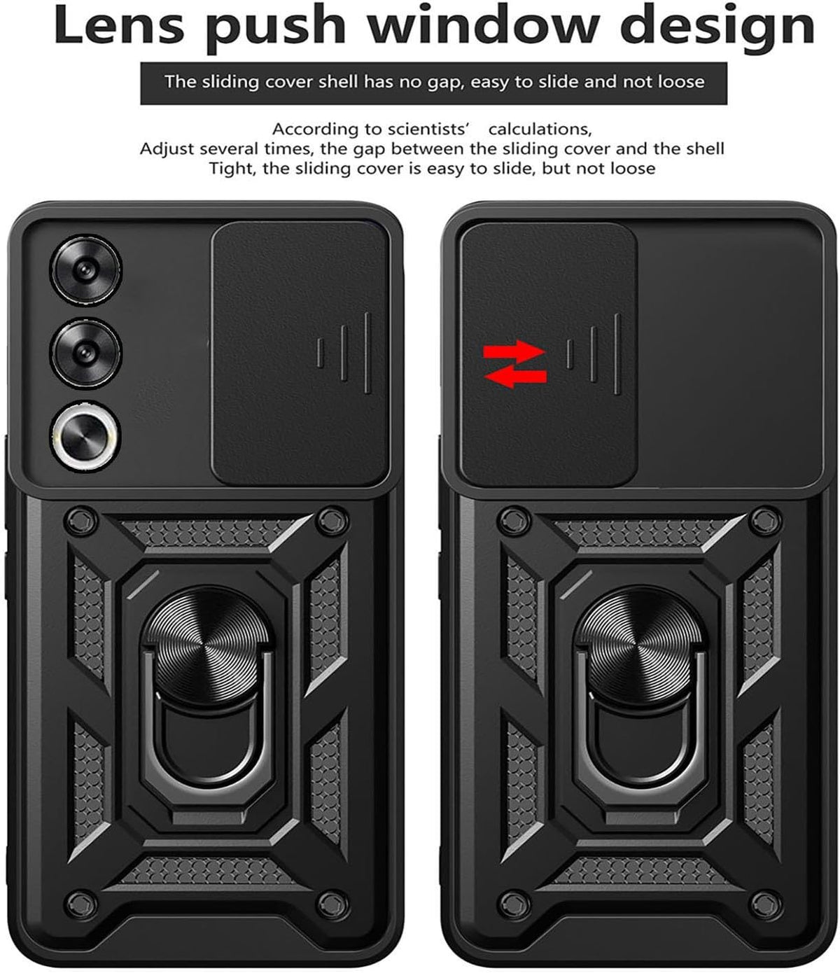Oppo A80 Tough Case Shockproof Kickstand Cover BLACK