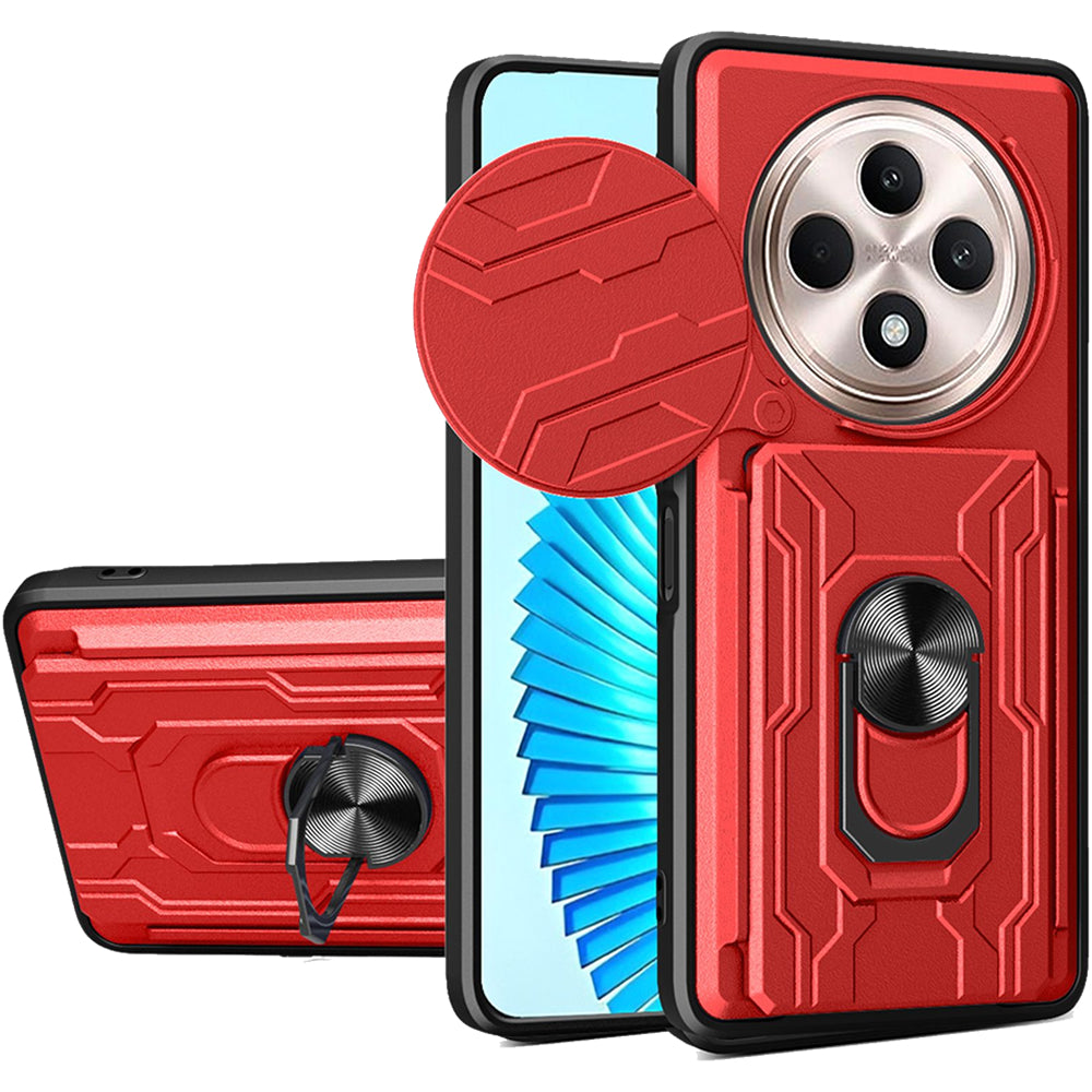 Oppo Find X8 Pro Rugged Shockproof Case Kickstand Card Cover RED