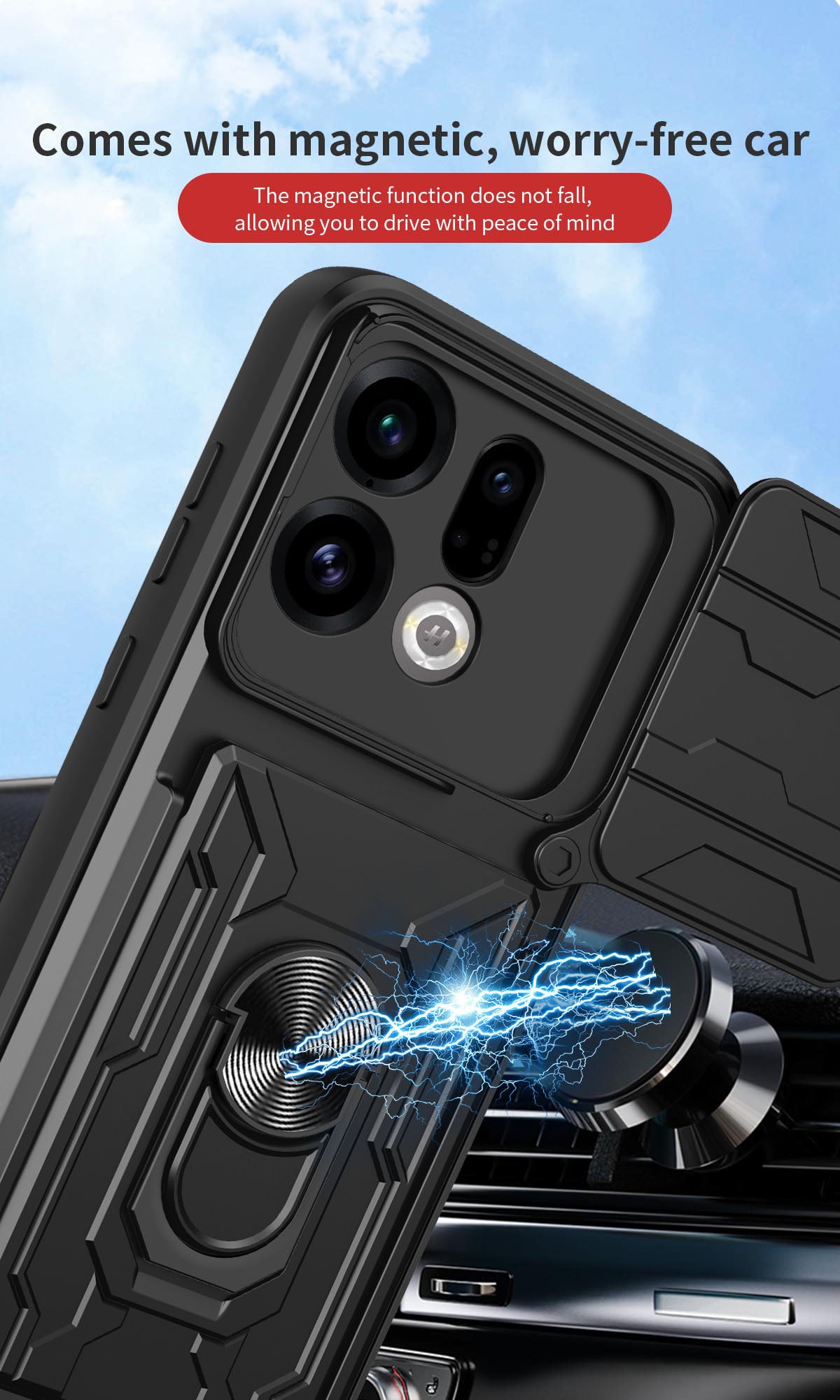 Oppo Find X9 Rugged Shockproof Case Kickstand Card Cover GREY