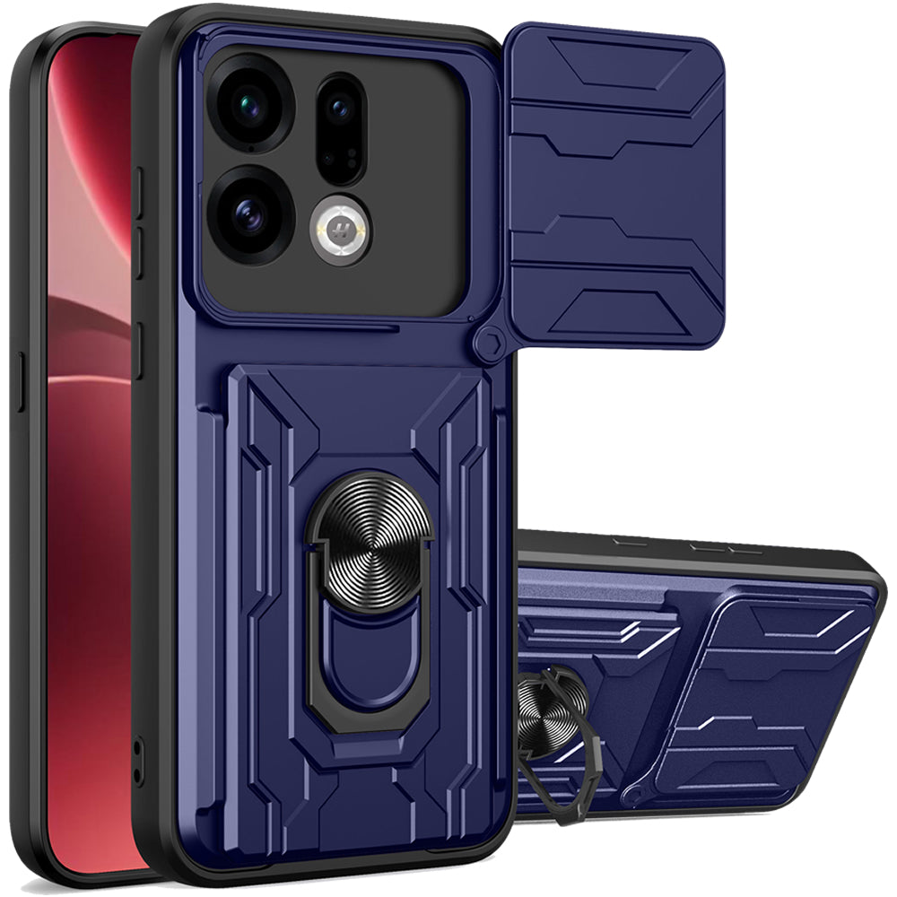 Oppo Find X9 Rugged Shockproof Case Kickstand Card Cover BLUE