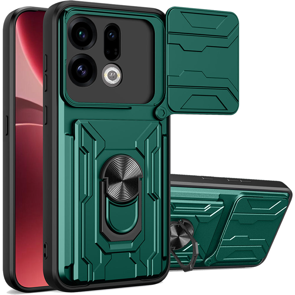 Oppo Find X9 Rugged Shockproof Case Kickstand Card Cover GREEN