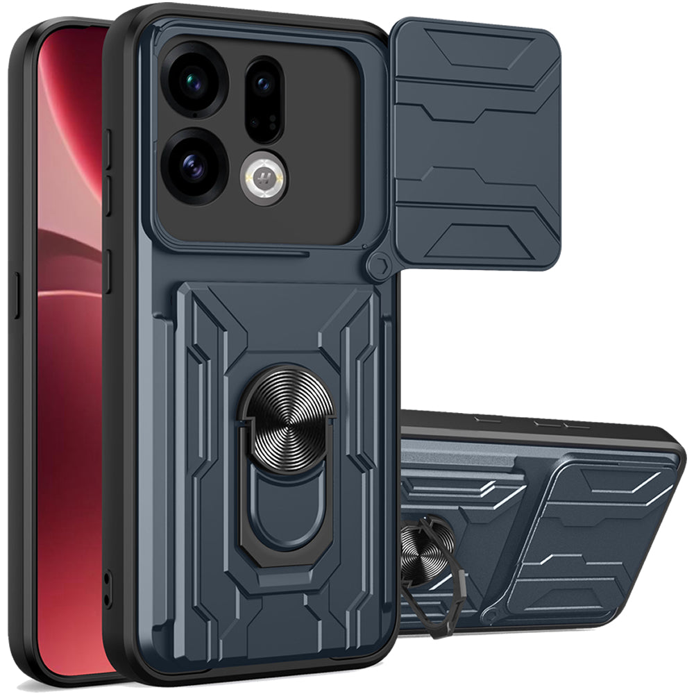 Oppo Find X9 Rugged Shockproof Case Kickstand Card Cover GREY