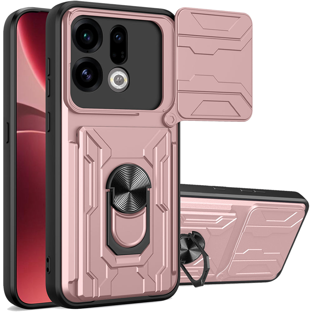 Oppo Find X9 Rugged Shockproof Case Kickstand Card Cover PINK