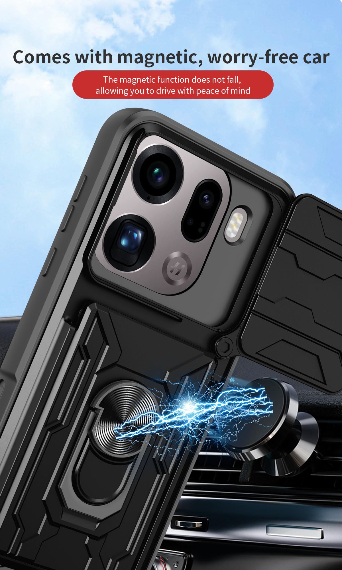Oppo Find X9 Pro Rugged Shockproof Case Kickstand Card Cover GREY