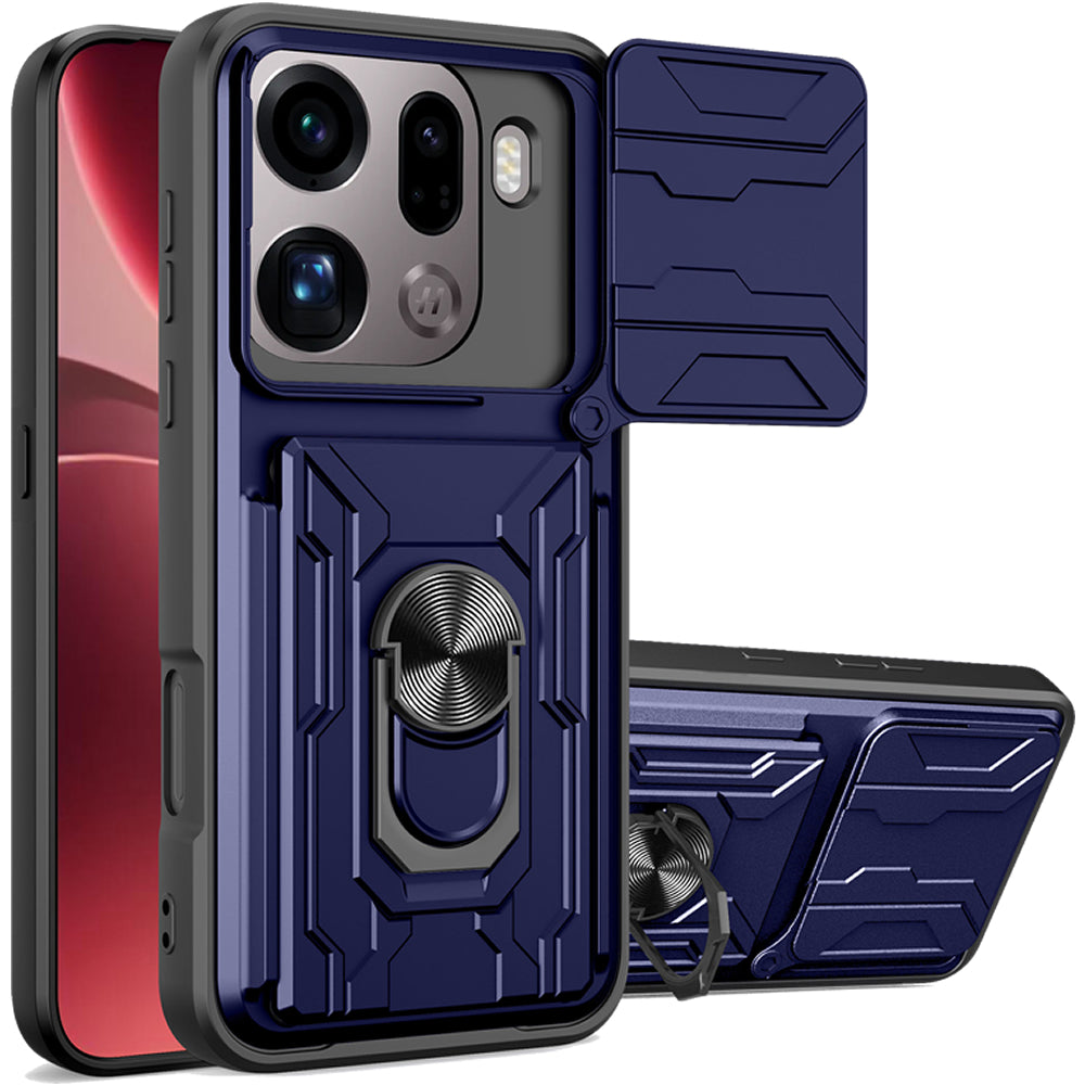 Oppo Find X9 Pro Rugged Shockproof Case Kickstand Card Cover BLUE