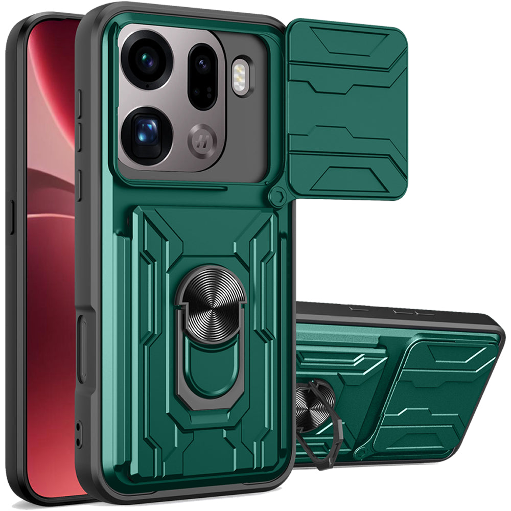 Oppo Find X9 Pro Rugged Shockproof Case Kickstand Card Cover GREEN