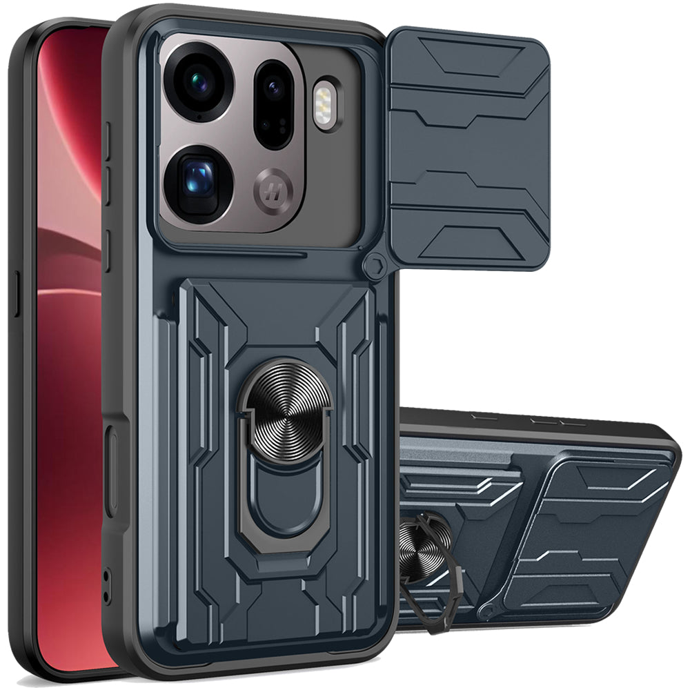 Oppo Find X9 Pro Rugged Shockproof Case Kickstand Card Cover GREY