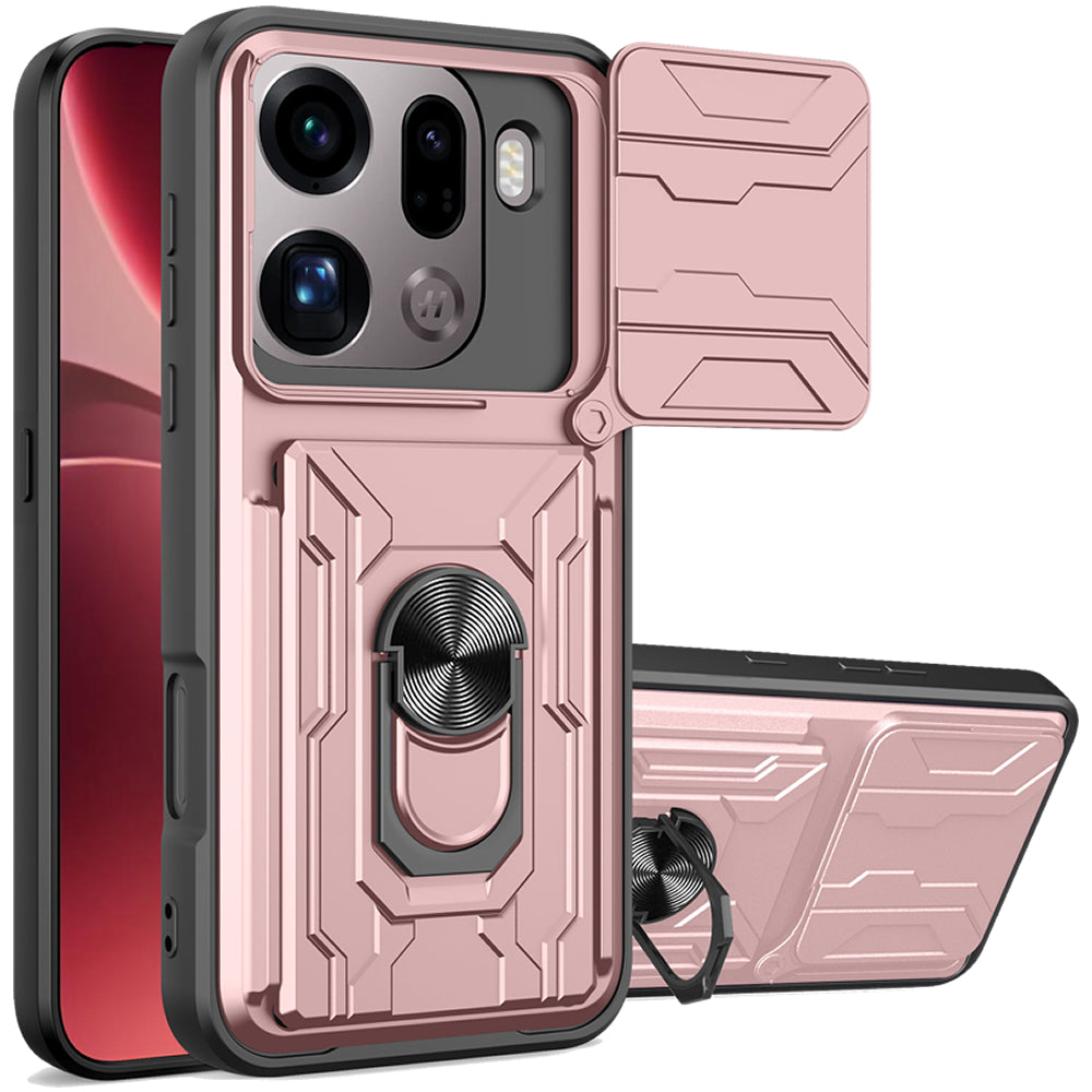Oppo Find X9 Pro Rugged Shockproof Case Kickstand Card Cover PINK