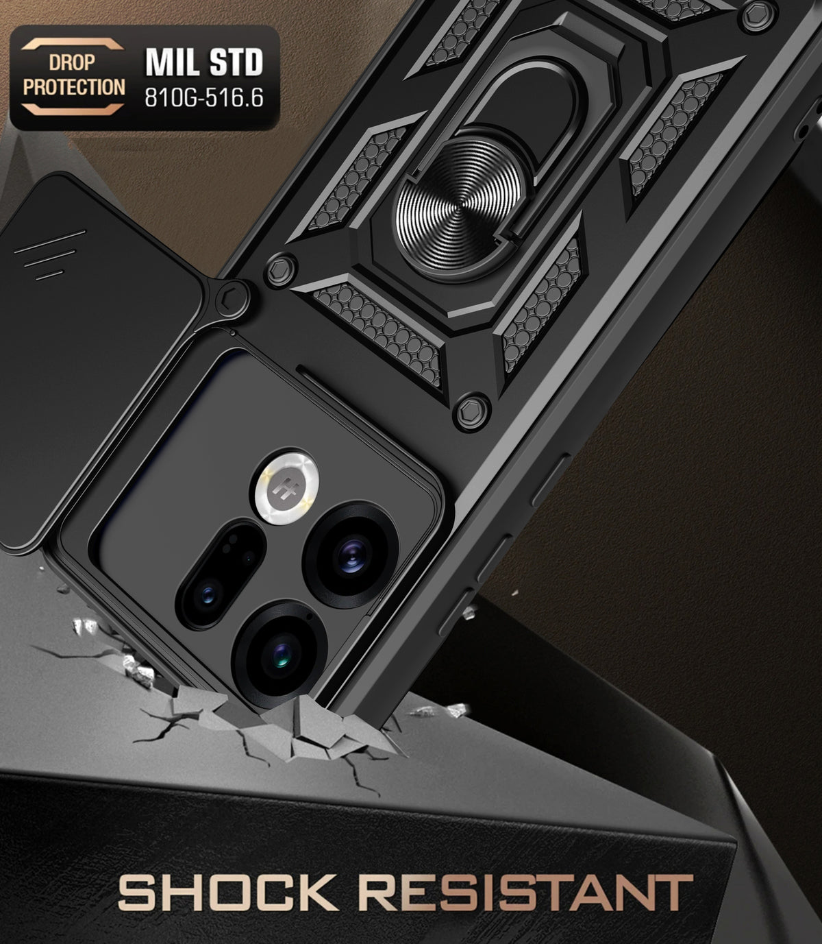 Oppo Find X9 Tough Case Shockproof Kickstand Cover BLACK