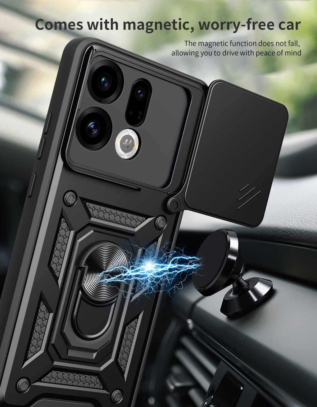 Oppo Find X9 Tough Case Shockproof Kickstand Cover BLACK