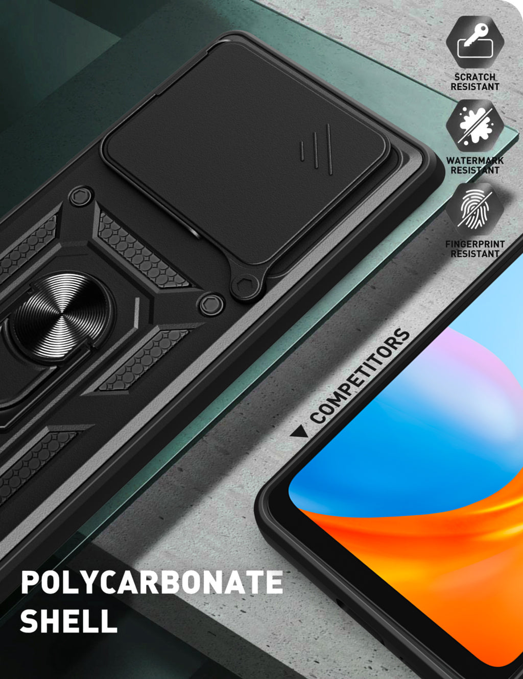 Oppo Find X9 Tough Case Shockproof Kickstand Cover BLACK