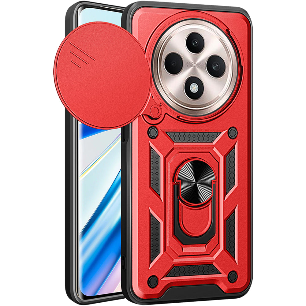Oppo Reno 12F Tough Case Shockproof Kickstand Cover RED