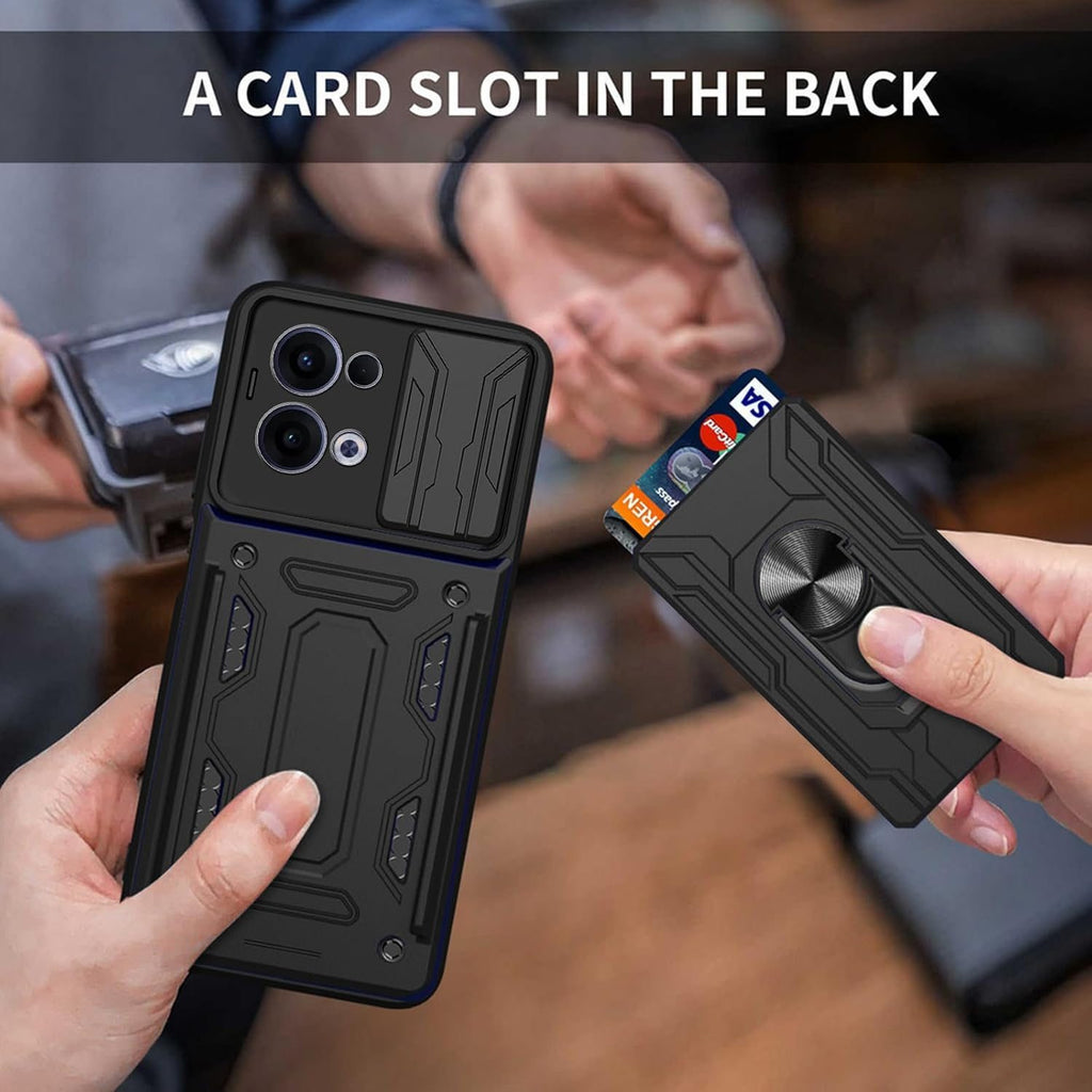 Oppo Reno 13 Rugged Shockproof Case Kickstand Card Cover GREY
