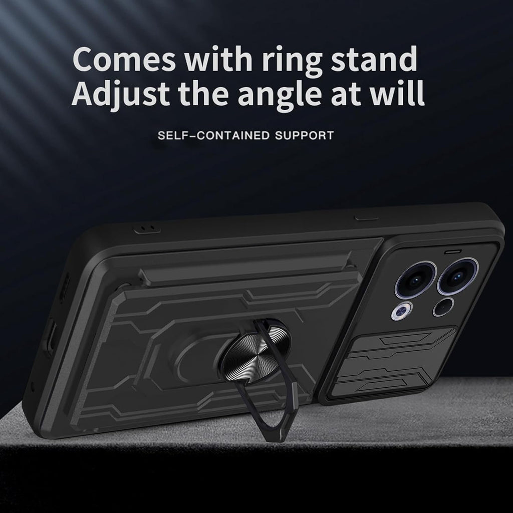 Oppo Reno 13 Rugged Shockproof Case Kickstand Card Cover GREY