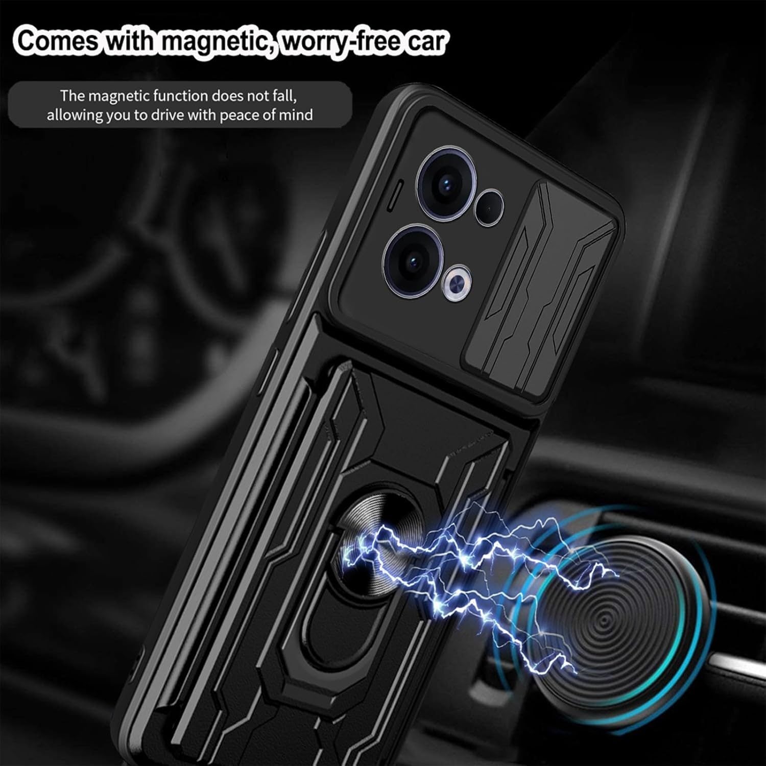 Oppo Reno 13 Rugged Shockproof Case Kickstand Card Cover GREY