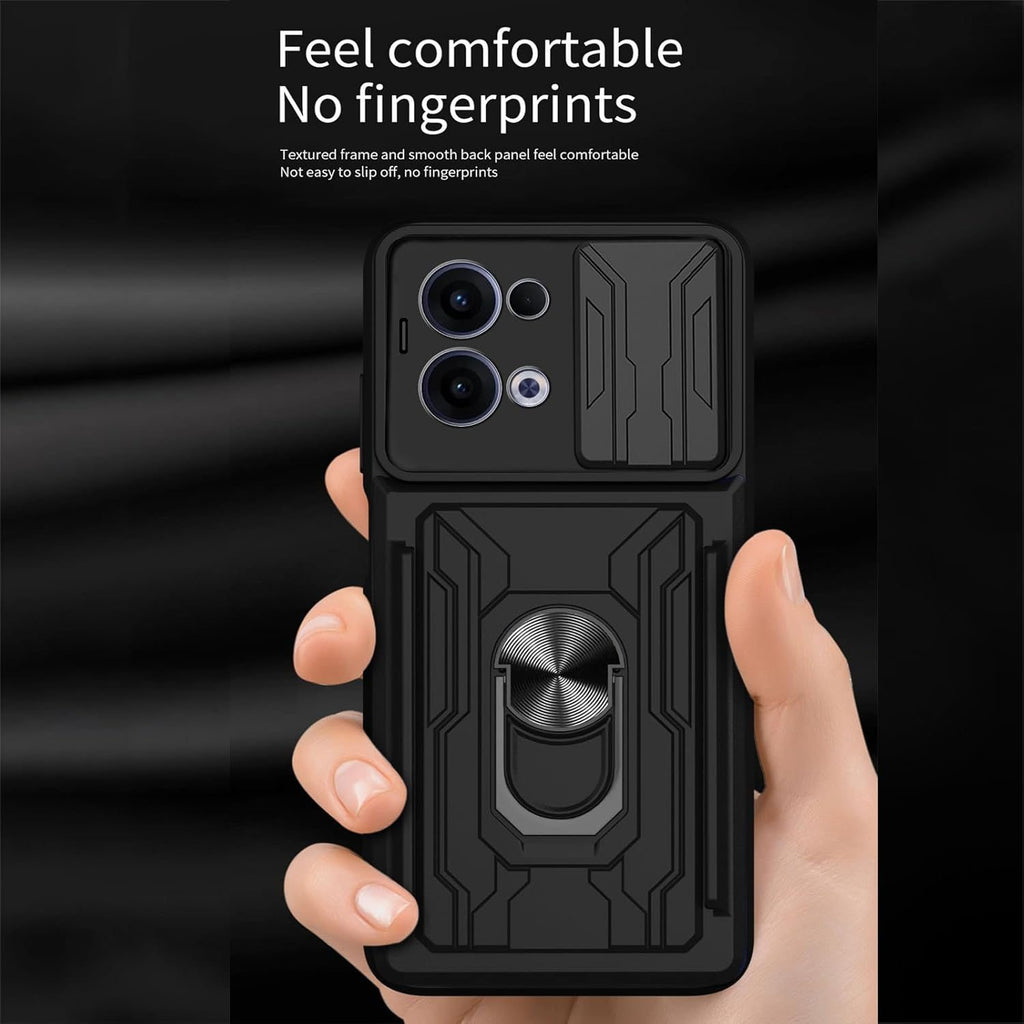 Oppo Reno 13 Rugged Shockproof Case Kickstand Card Cover GREY