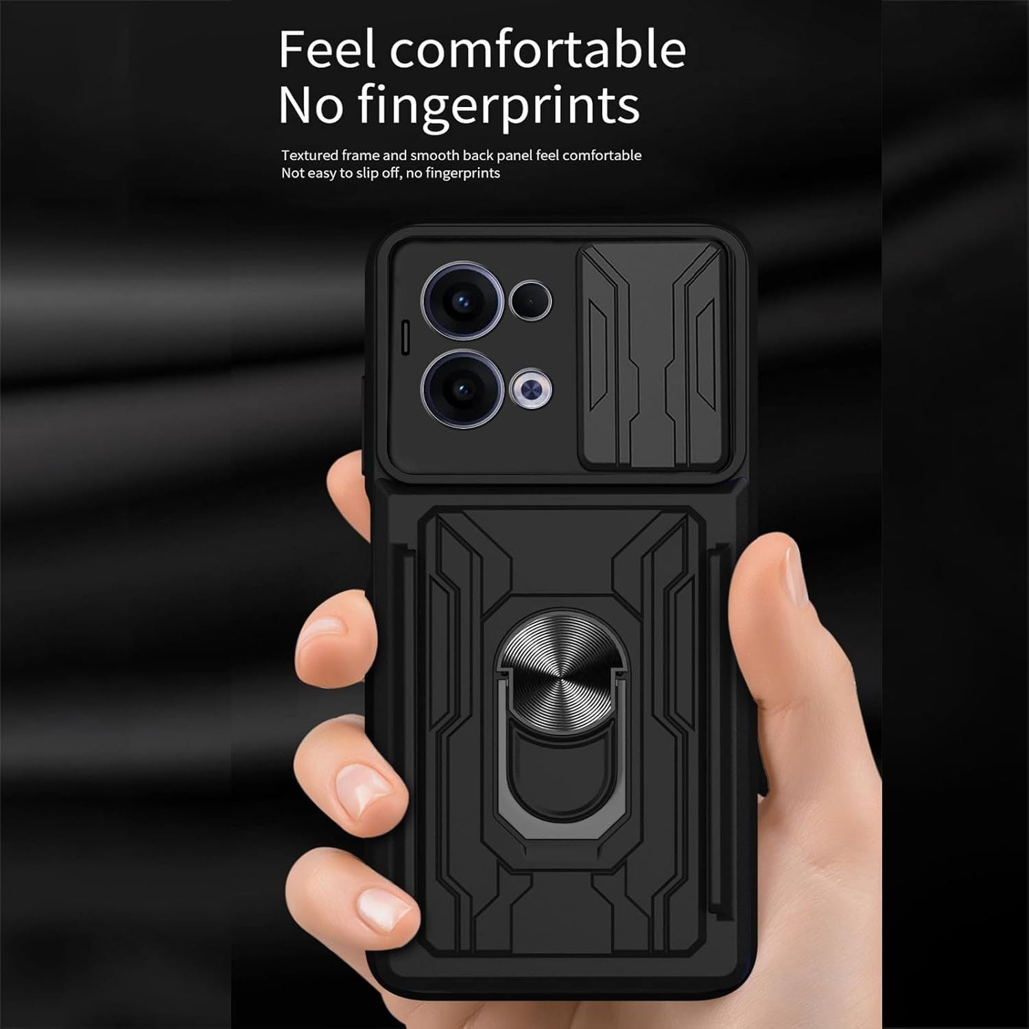 Oppo Reno 13 Rugged Shockproof Case Kickstand Card Cover GREY