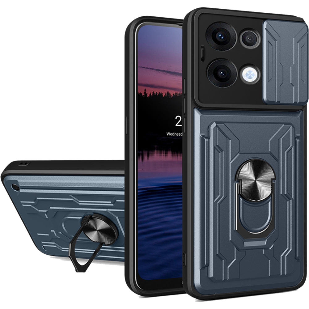 Oppo Reno 13 Rugged Shockproof Case Kickstand Card Cover GREY
