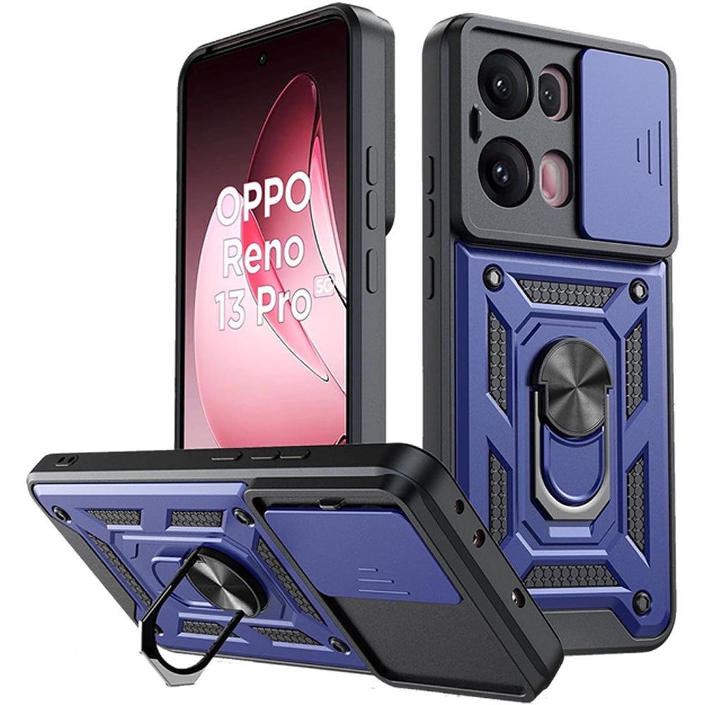Oppo Reno 13 Pro Tough Case Shockproof Kickstand Cover BLUE