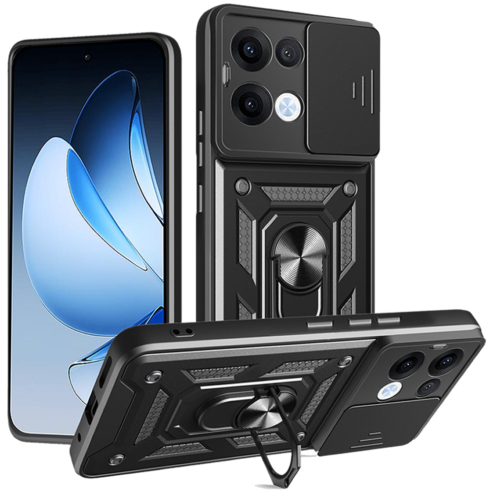 Oppo Reno 13 Tough Case Shockproof Kickstand Cover BLACK