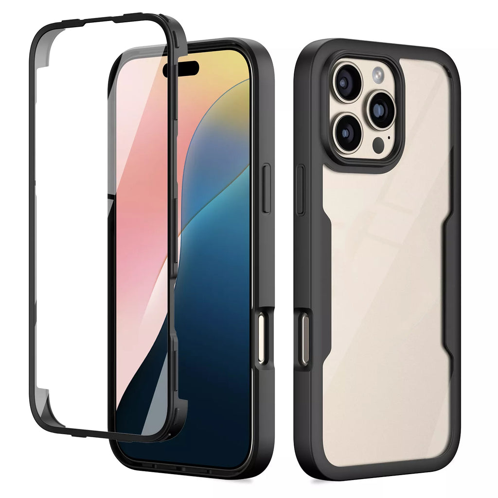 iPhone 16 Pro Case With Built-in Screen Protector BLACK
