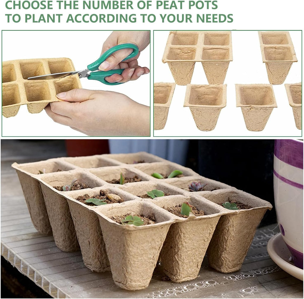 30Pcs Seed Trays 12 Cells Seed Starter Kit for Seeds Growing Starting
